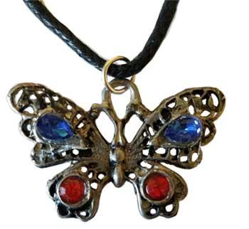 Butterfly Red & Blue Amulet
