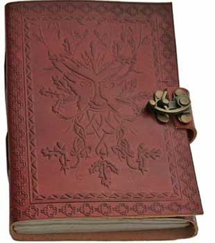 5" X 7" Greenman Leather Blank Book W- Latch