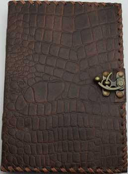 Brown Python Leather W- Latch