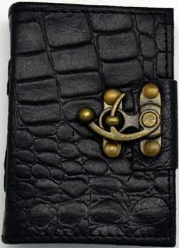 Black Python Leather W- Latch