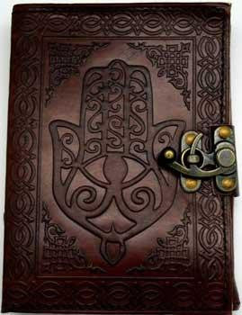 Hamsa Hand Leather W- Latch