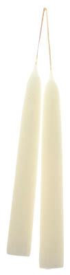 7" Antique White Taper Pair