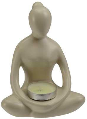 5 1-2" White Yoga Lady Tealight