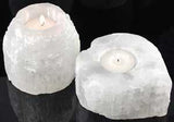 White Tower Selenite Tealight Holder