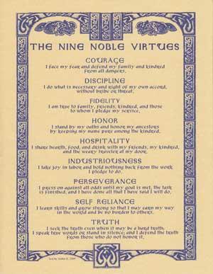Nine Noble Virtues Poster