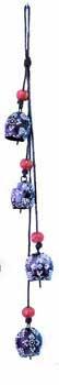 26" 4 Iron Painted Bell On A String With Glass Heads