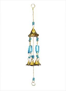 16" Blue Bead Brass Windchime