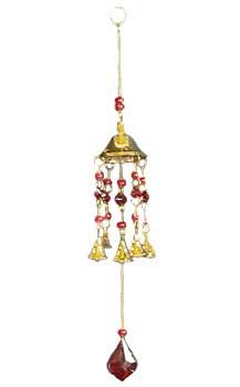 16" Red Bead Brass Windchime