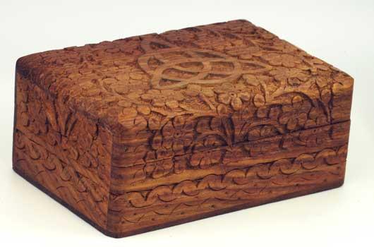 Triquetra Wooden Carved Box 4"x6"