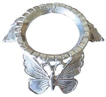 Silver Plated Butterfly Crystal Ball Stand