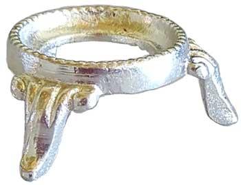 Silver Metal Zinc Plated Crystal Ball Stand