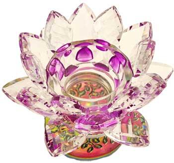 3 1-2" X 4 1-2" Crystal Lotus T-lite Holder