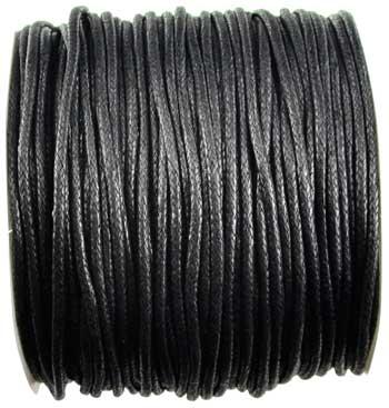 Black Waxed Cotton  2mm 100 Meters