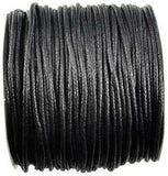 Black Waxed Cotton  2mm 100 Meters