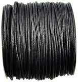Black Waxed Cotton  2mm 100 Meters