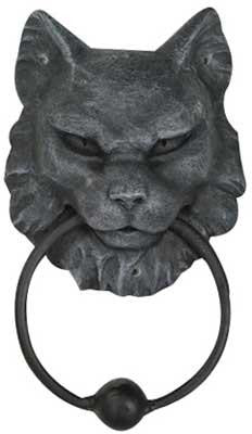 Cat Gargoyle Door Knocker 7"