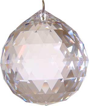50 Mm Clear Faceted Crystal Ball