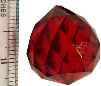 30 Mm Red Faceted Crystal Ball