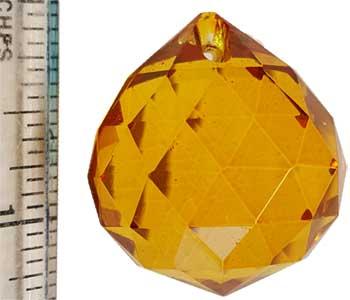 30 Mm Amber Faceted Crystal Ball