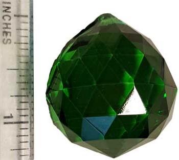 30 Mm Green Faceted Crystal Ball