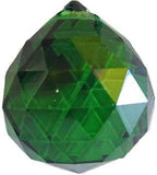 30 Mm Green Faceted Crystal Ball