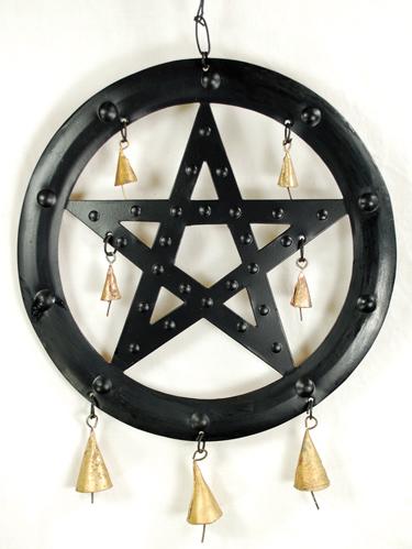9 1-2" Black Pentagram Chime