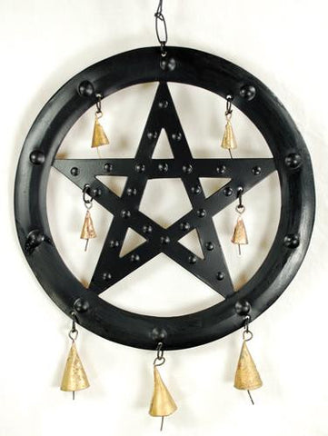 9 1-2" Black Pentagram Chime