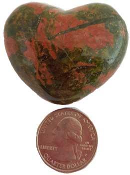 1 3-4" Unakite Heart