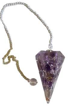 6-sided Ogone Amethyst Pendulum