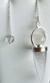 Claer Quartz Teardrop & Ball Pendulum