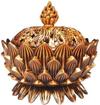 Lotus Brass Incense Burner