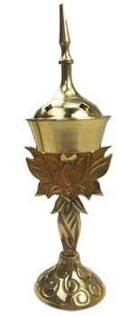 7 1-4" Lotus Brass Incense Burner