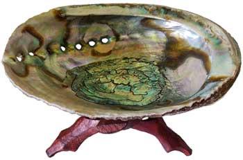 5"- 6" Abalone Shell Incense Burner With Stand