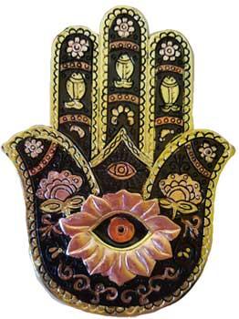 Gold & Black Hamsa Incense Burner