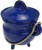 3" Blue Cast Iron Cauldron