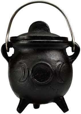 3" Triple Moon Cauldron W- Lid