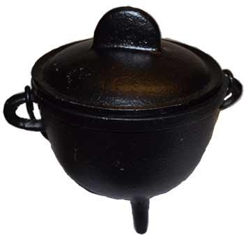 5" Cast Iron Cauldron W- Lid