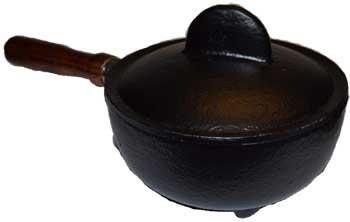 3 1-2" Cast Iron Cauldron W- Lid & Handle