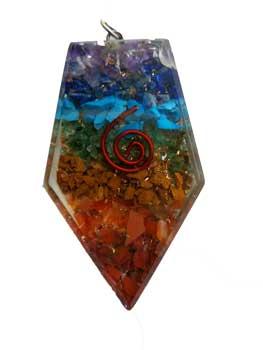 Orgone Triangle 7 Chakra Pendant