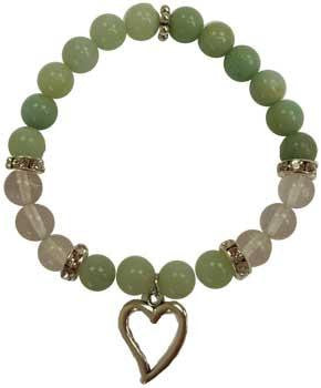 8mm Amazonite- Quartz Heart