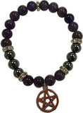 8mm Amethyst- Hematite Pentagram