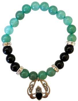 8mm Green Aventurine- Black Onyx With Heart