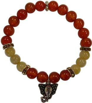 8mm Carnelian- Rutilated Ganesha