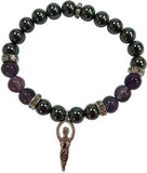 8mm Hematite- Amethyst Goddess