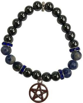 8mm Hematite- Sodalite Pentagram