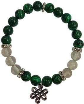 8mm Malachite- Quartz Celtic Knot