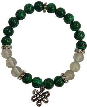 8mm Malachite- Quartz Celtic Knot