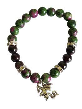 8mm Ruby Zoisite- Garnet With Dragon