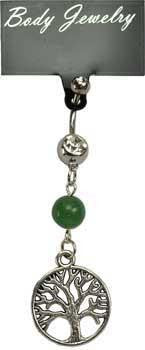Green Aventurine Tree Of Life Belly Ring