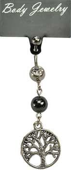 Hematite Tree Of Life Belly Ring